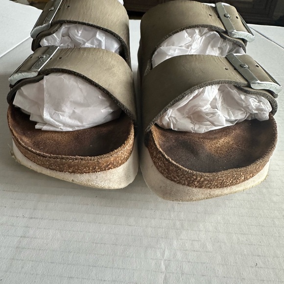 Birkenstock Papillio Arizona Pap Platform Sandals Dove Gray Sz WOMENS 9/ MENS 7 - Picture 9 of 12